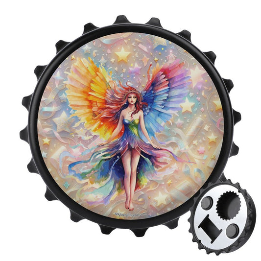 Fairy Design, 3” Magnetic Can Opener / Coaster / Fridge Decor