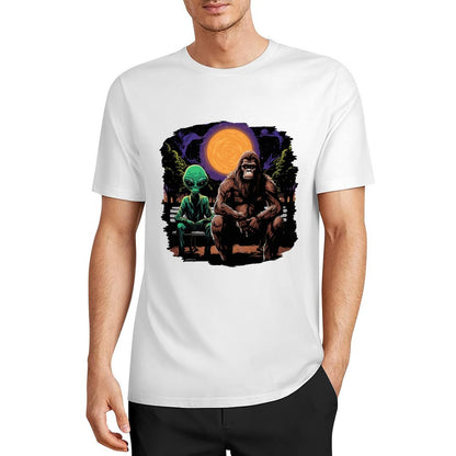 Bigfoot - Sasquatch & Alien Short Sleeve Cotton T-Shirt