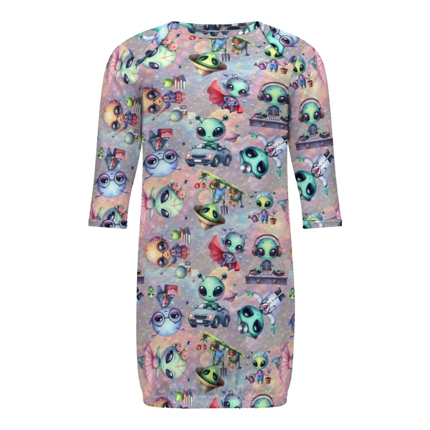 Baby Long Sleeve Faux Cotton Sleeper Gown