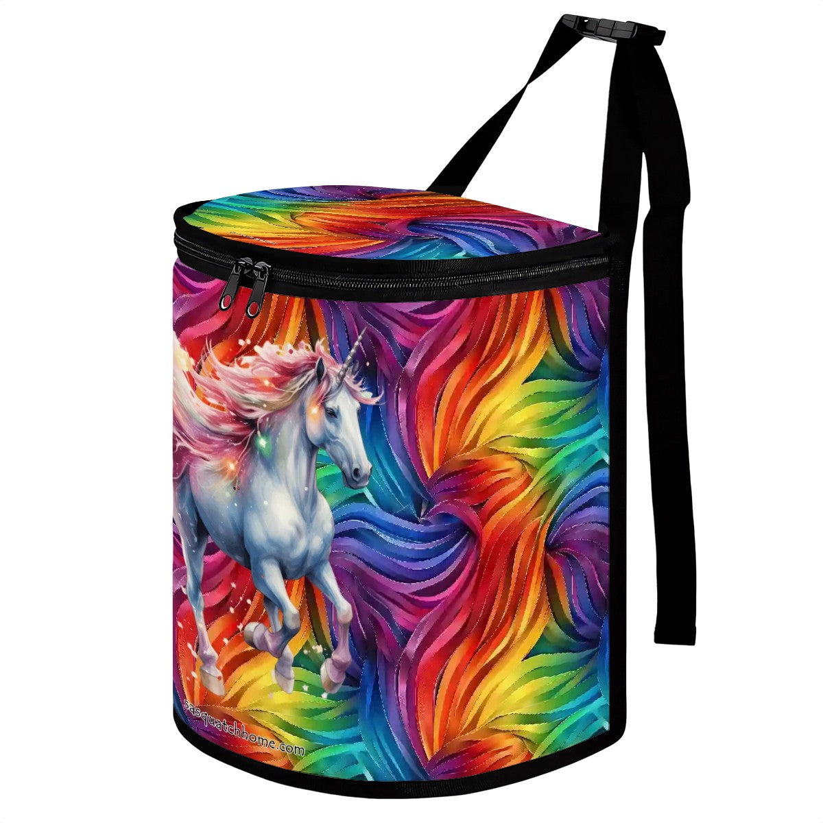 Unicorn on Rainbow Background, Bucket-Shaped Car Trash Bag