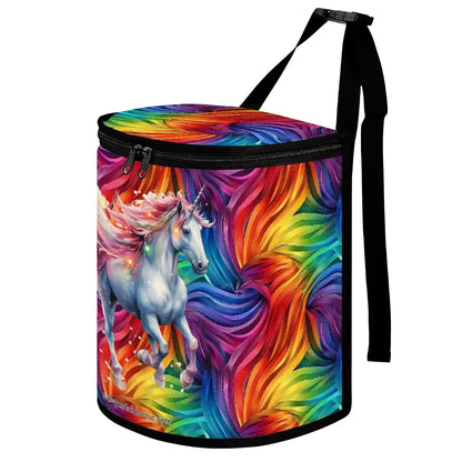 Unicorn on Rainbow Background, Bucket-Shaped Car Trash Bag