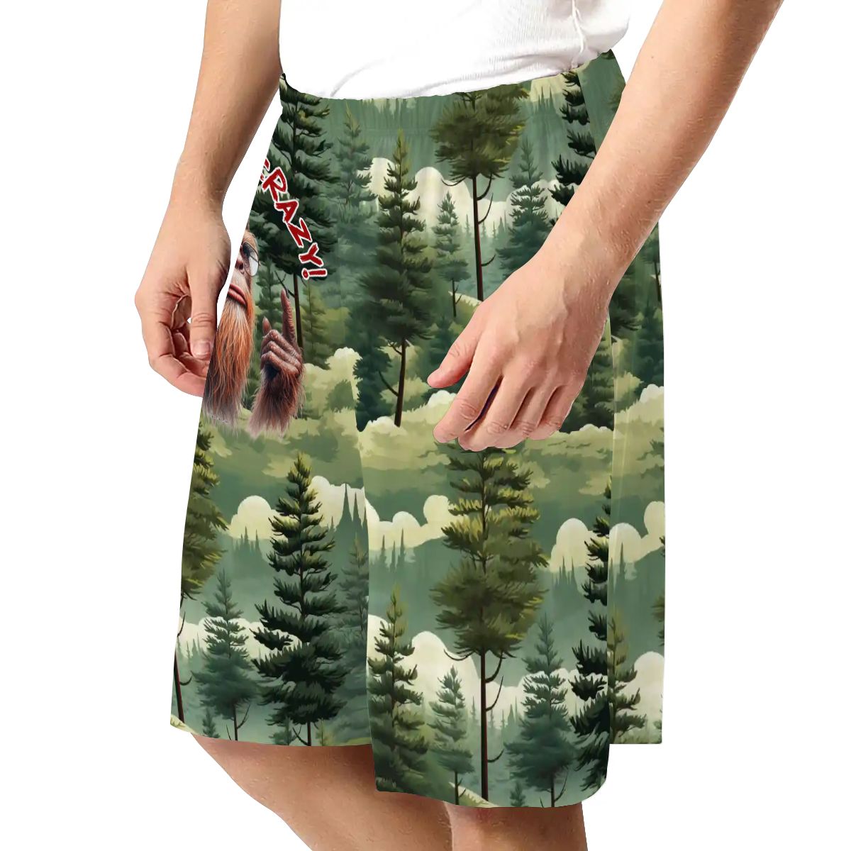 Bigfoot / Sasquatch "This guy is..", Men’s Polyester, pocketed, pajama Shorts
