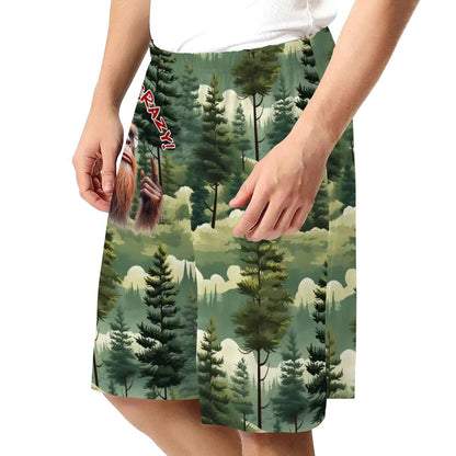 Bigfoot / Sasquatch "This guy is..", Men’s Polyester, pocketed, pajama Shorts