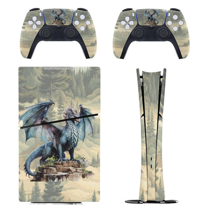 Forest Dragon Sticker for PS5 Slim Controller Console