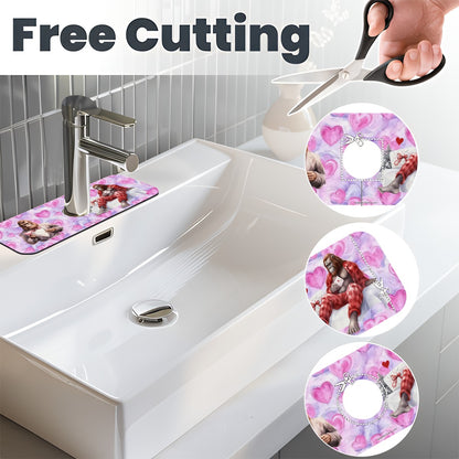 Bigfoot / Sasquatch Valentine, Love, Faucet Mat