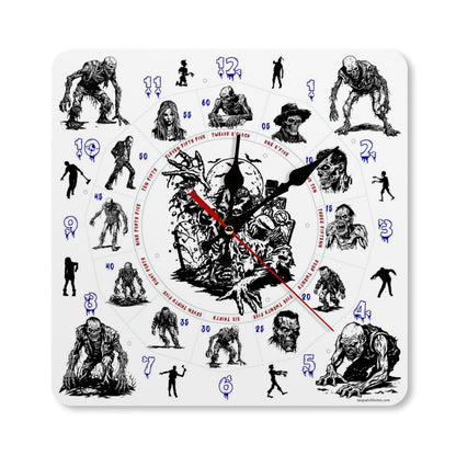 Zombie Themed Square Wall Clock