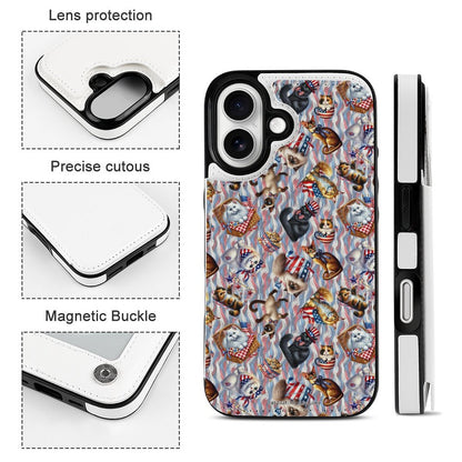 8 Patriot Designs, iPhone 16 Faux Leather Wallet Case