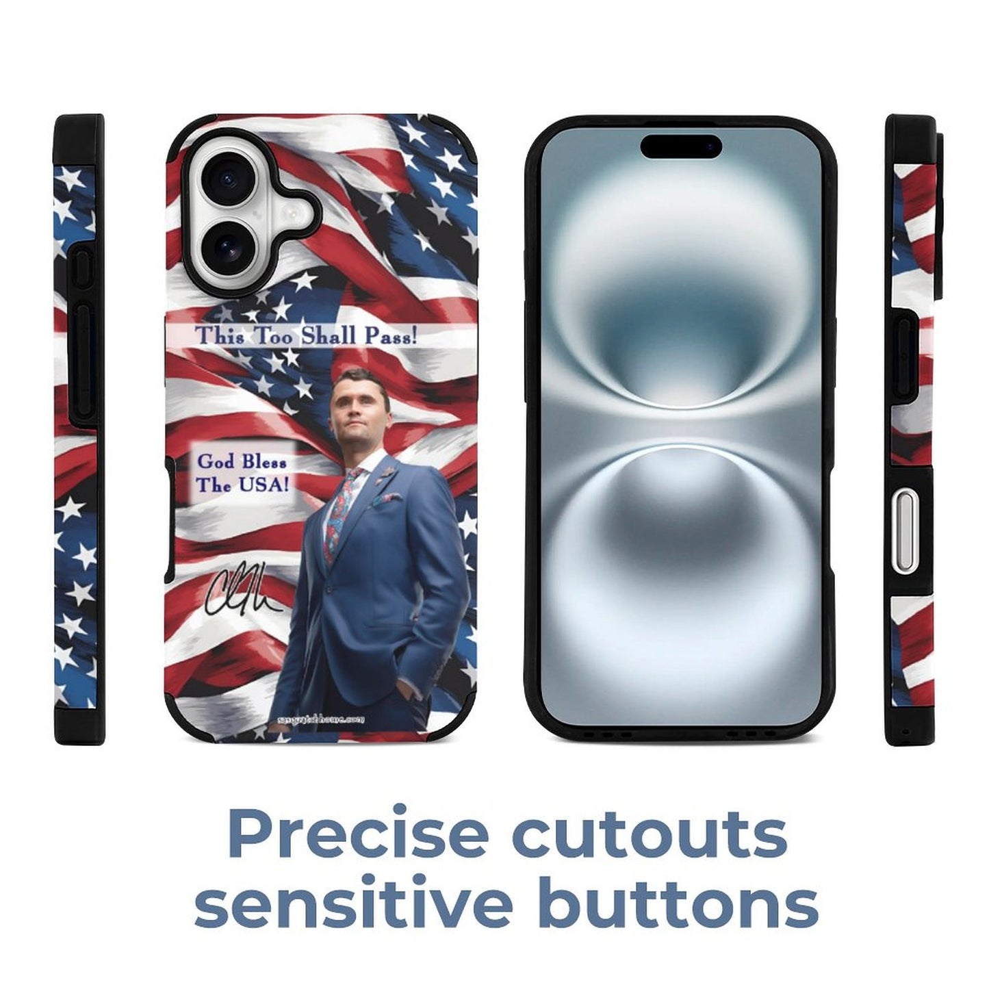 Charlie Kirk Memorial Microfiber Case for iPhone 16 Series