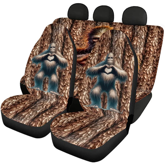 Sasquatch / Bigfoot Love, Car Seat Covers, Full 7 Piece Set