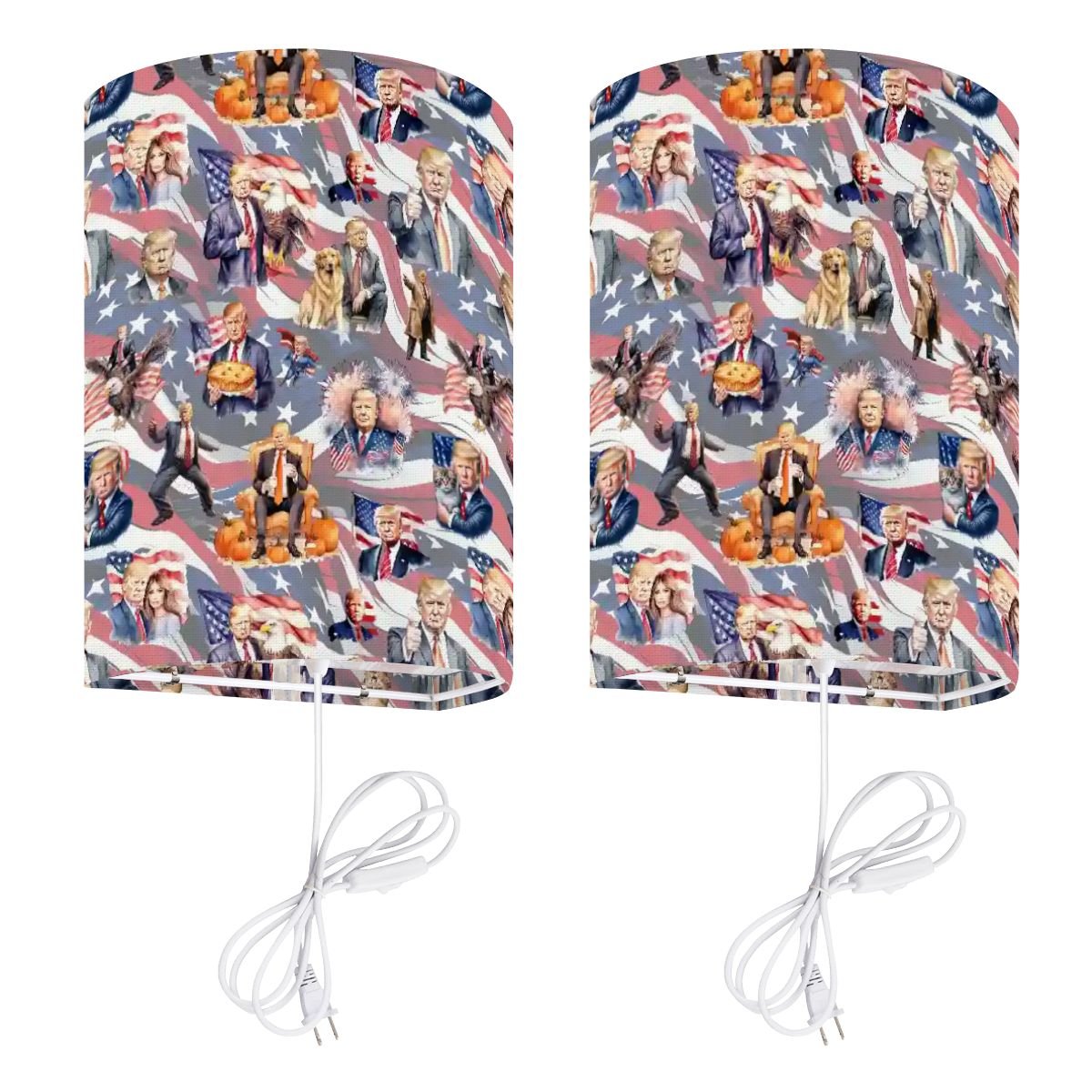 20 Donald Trump Designs, Wall Sconces, Set of 2, Plug In