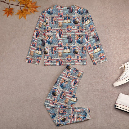 10 Trump Designs, Youth Flannel Footless Zip up Pajama Jumpsuit