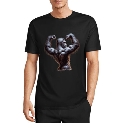 Bigfoot - Sasquatch Double Muscle Short Sleeve Cotton T-Shirt