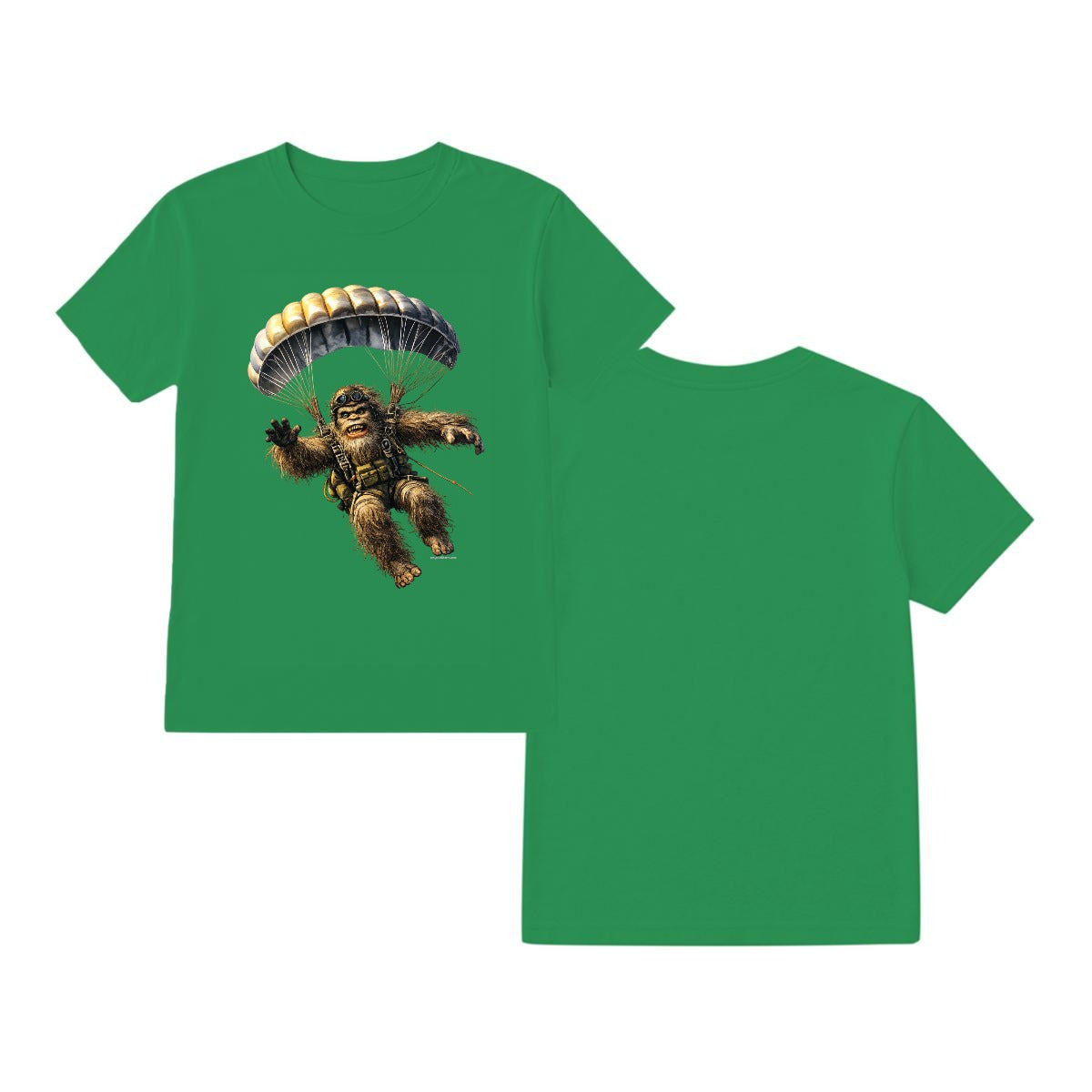 Bigfoot Sasquatch Paratrooper, Gildan 5000 T Shirt