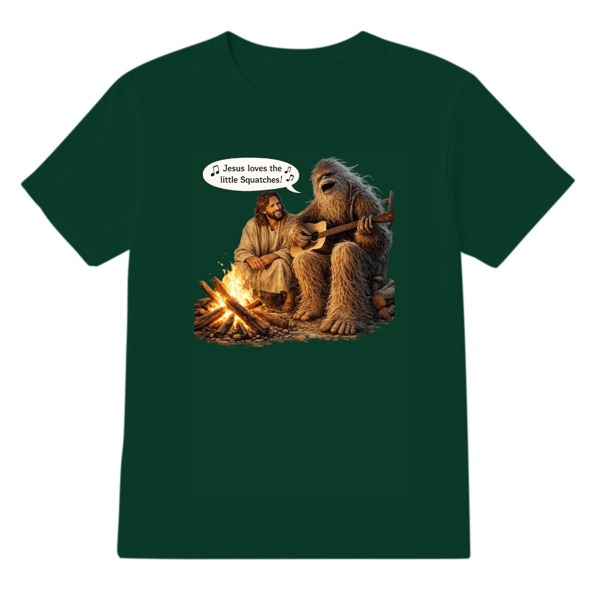 Bigfoot Sings To Jesus, Adult Gildan 5000 Cotton T Shirt