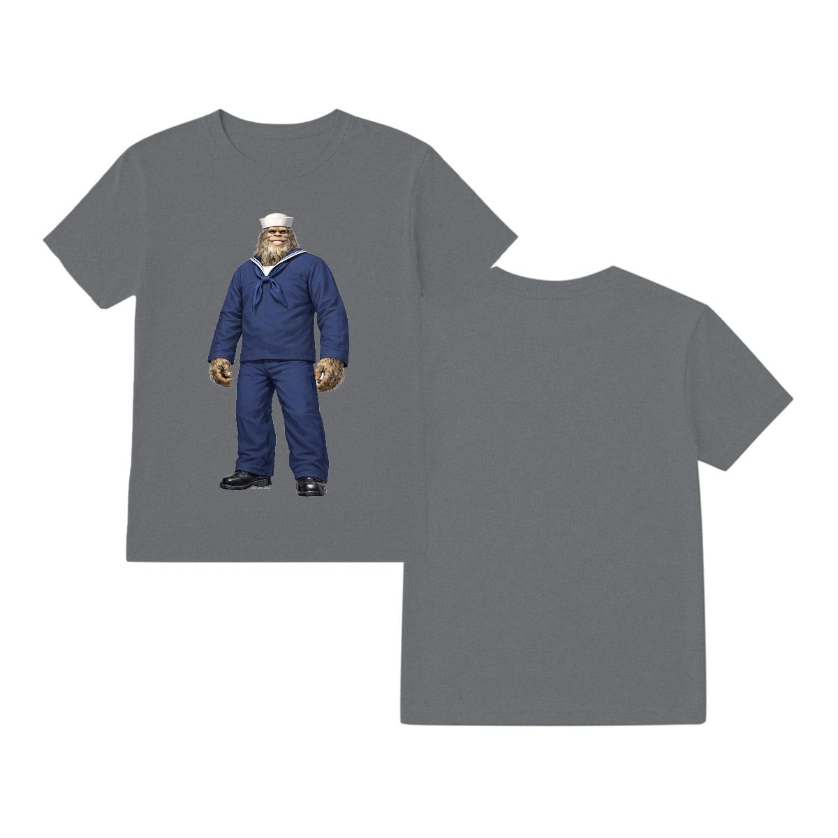 Bigfoot Sasquatch Navy ManGildan 5000  T-Shirt