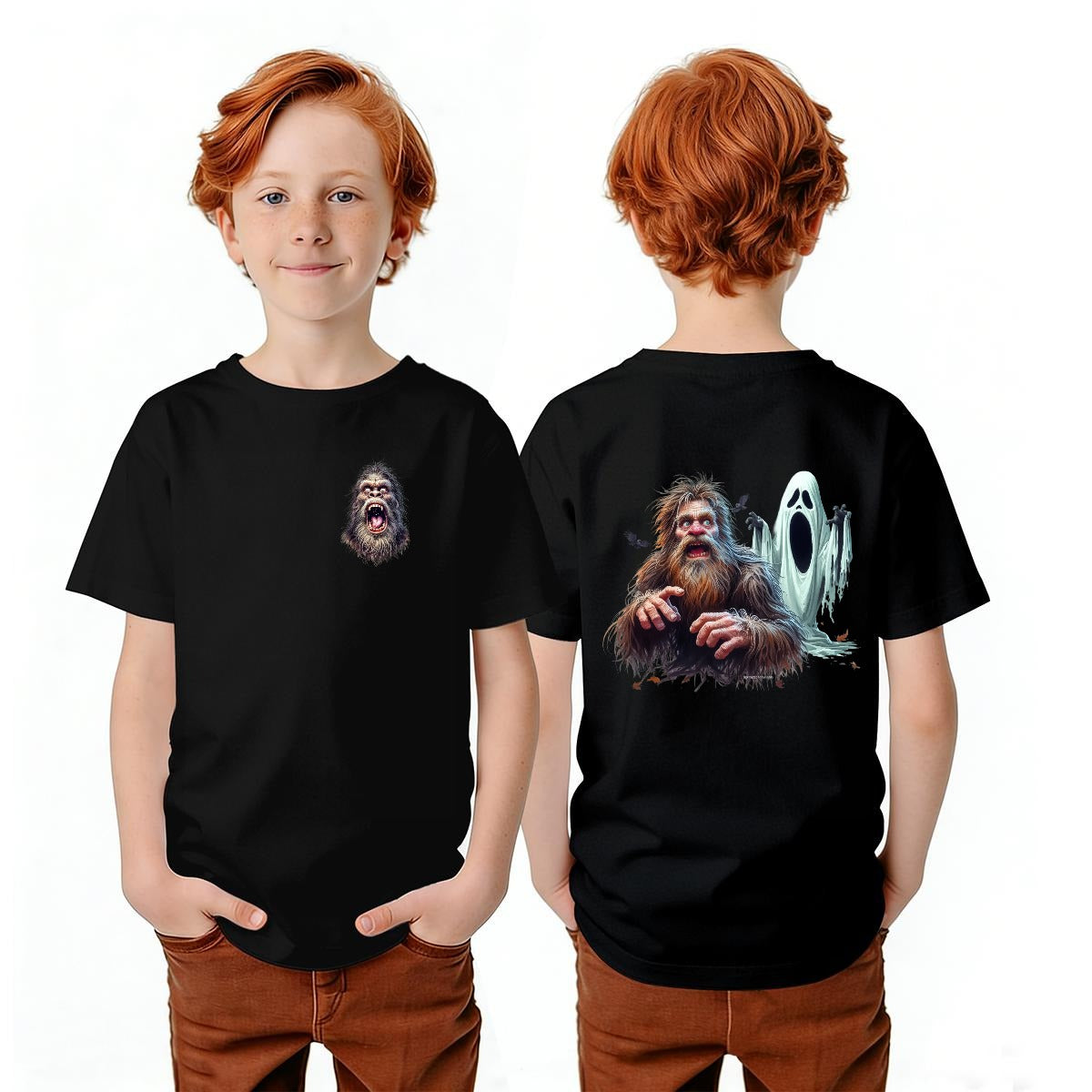 Bigfoot Sasquatch Designs, Kid’s Double Sided Gildan 5000B T Shirt