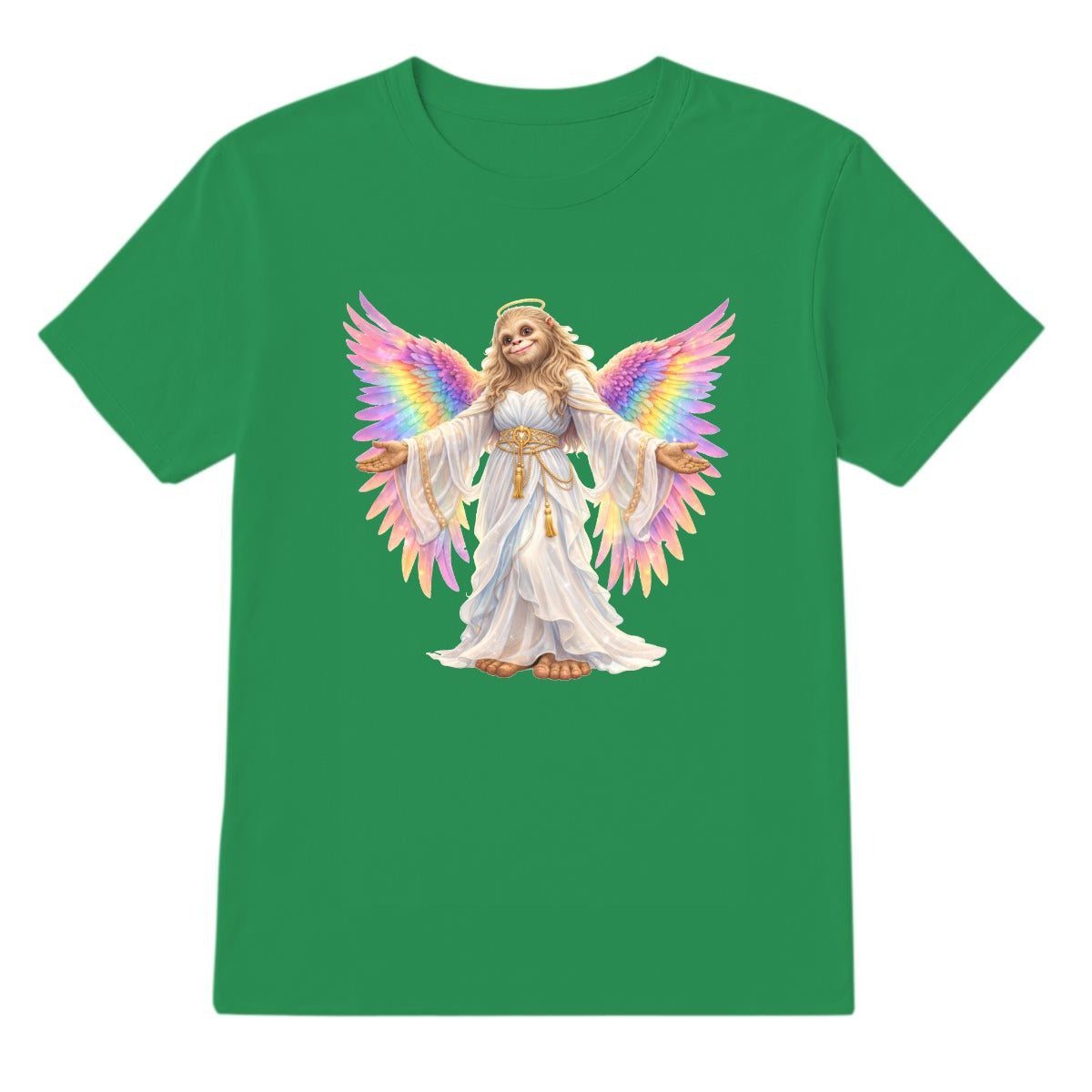 Bigfoot Sasquatch Rainbow Angel, Unisex Gildan 5000 Cotton T