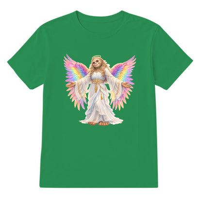 Bigfoot Sasquatch Rainbow Angel, Unisex Gildan 5000 Cotton T