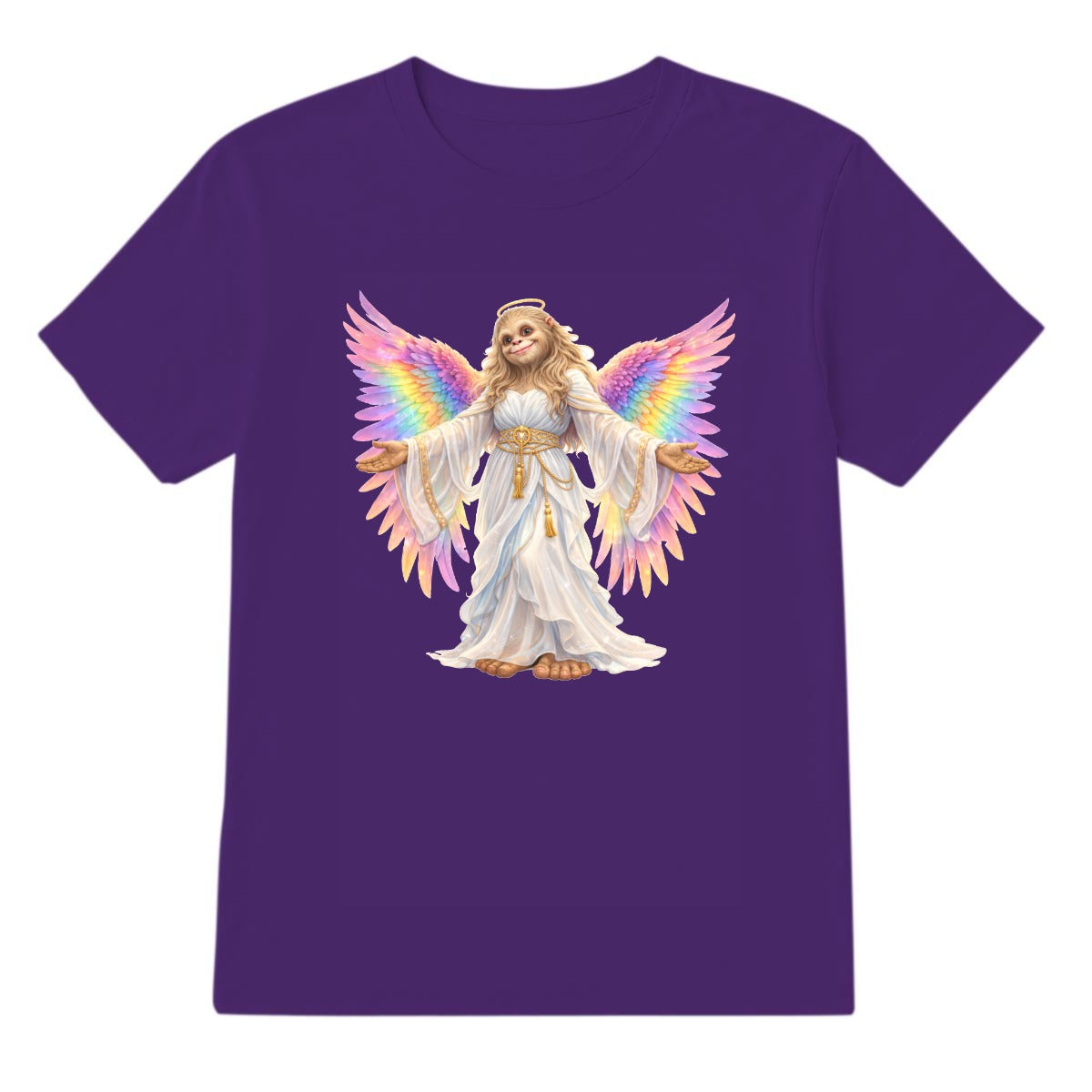 Bigfoot Sasquatch Rainbow Angel, Unisex Gildan 5000 Cotton T