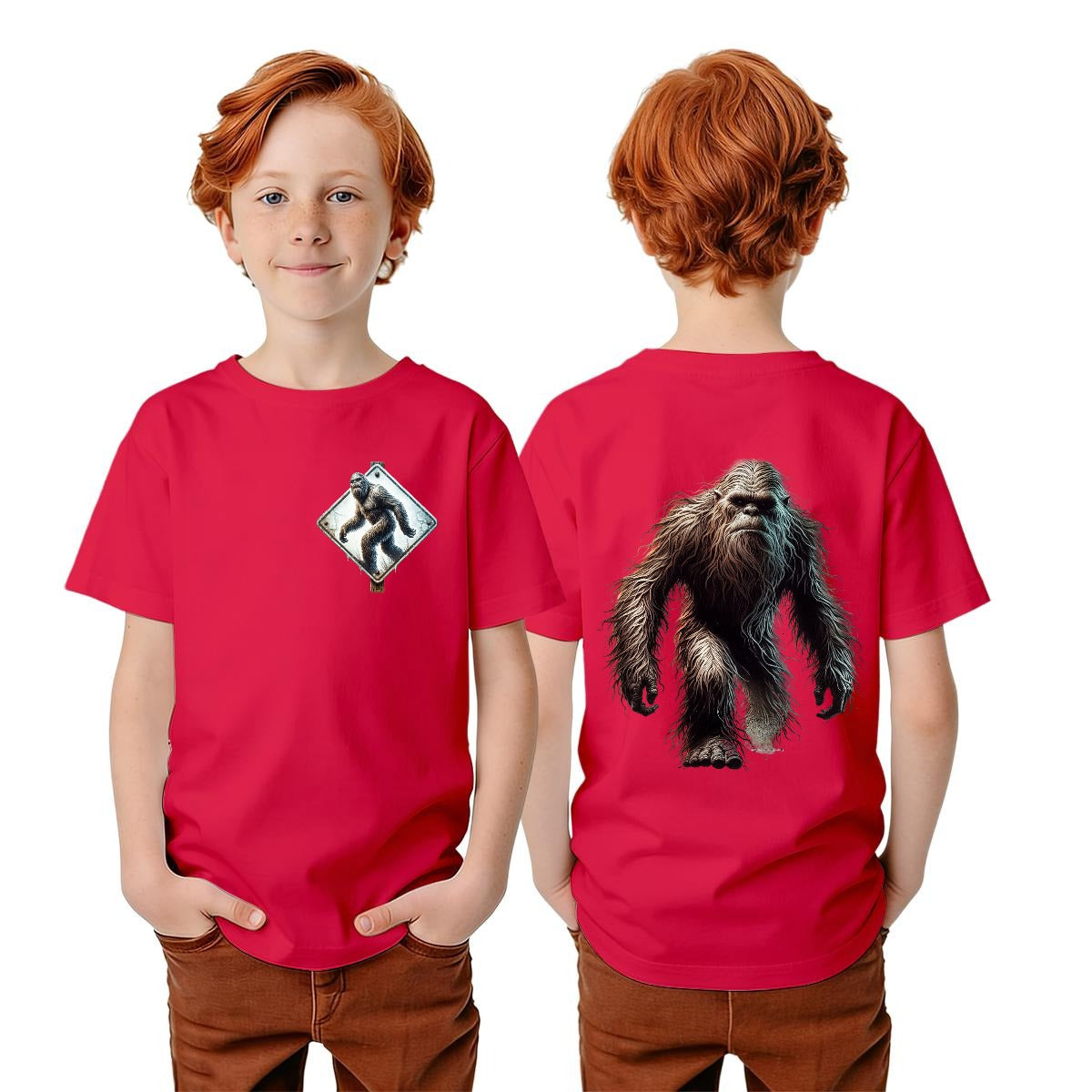 Bigfoot Sasquatch Designs, Kid’s Double Sided Gildan 5000B T Shirt