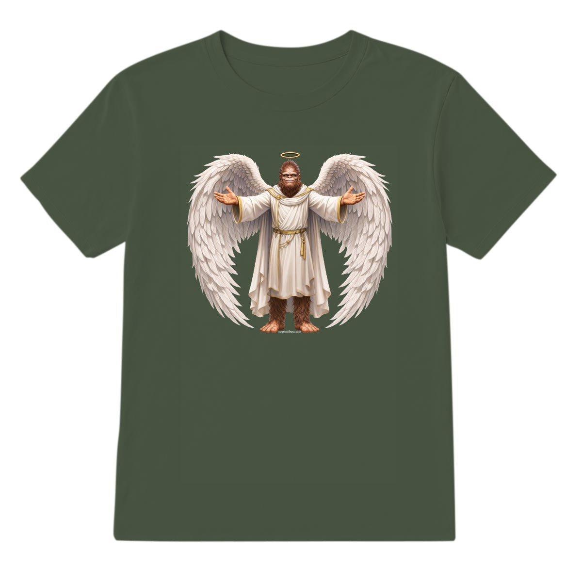Bigfoot Angel, Sasquatch Angel, Adult Gildan 5000 Cotton T shirt