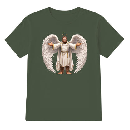 Bigfoot Angel, Sasquatch Angel, Adult Gildan 5000 Cotton T shirt