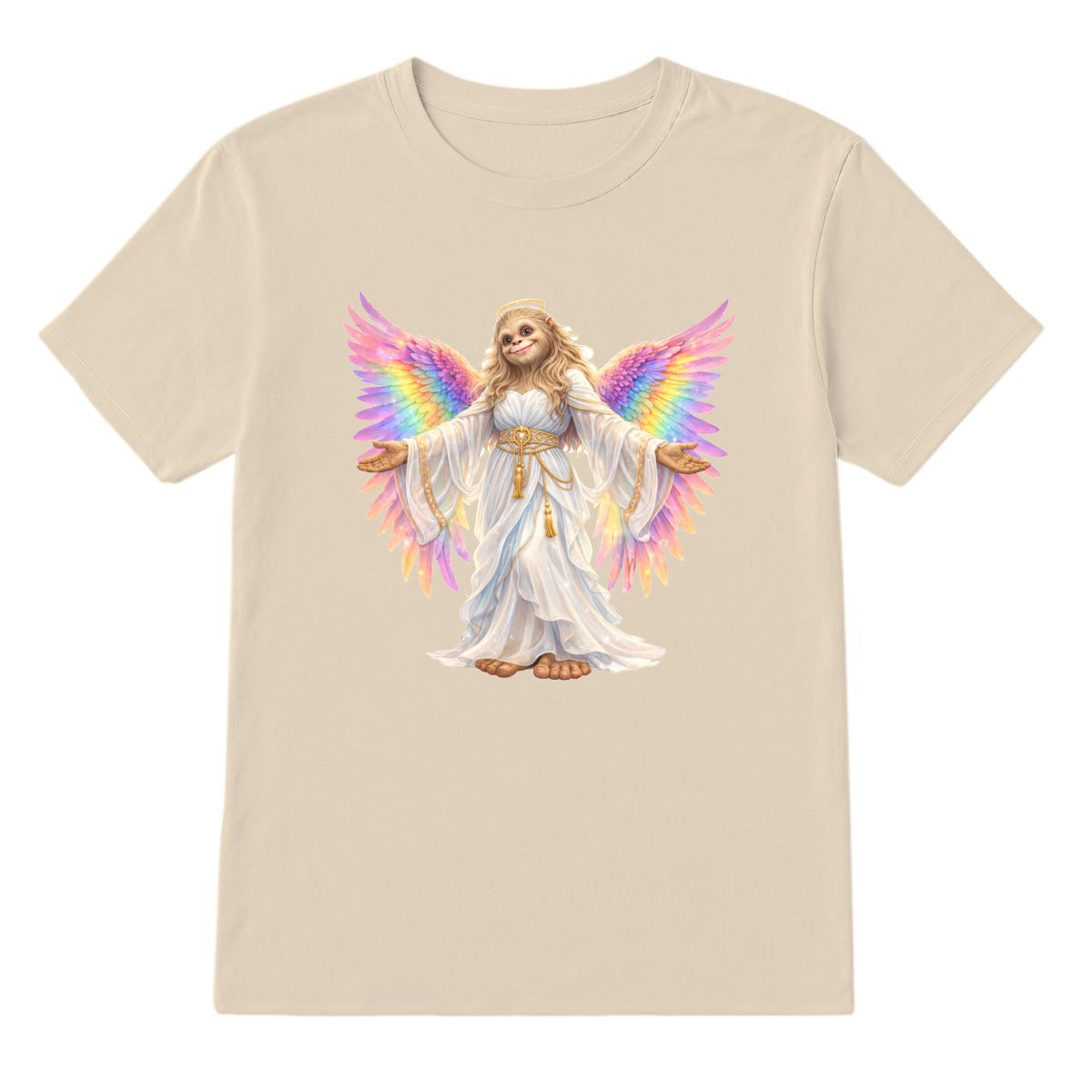 Bigfoot Sasquatch Rainbow Angel, Unisex Gildan 5000 Cotton T