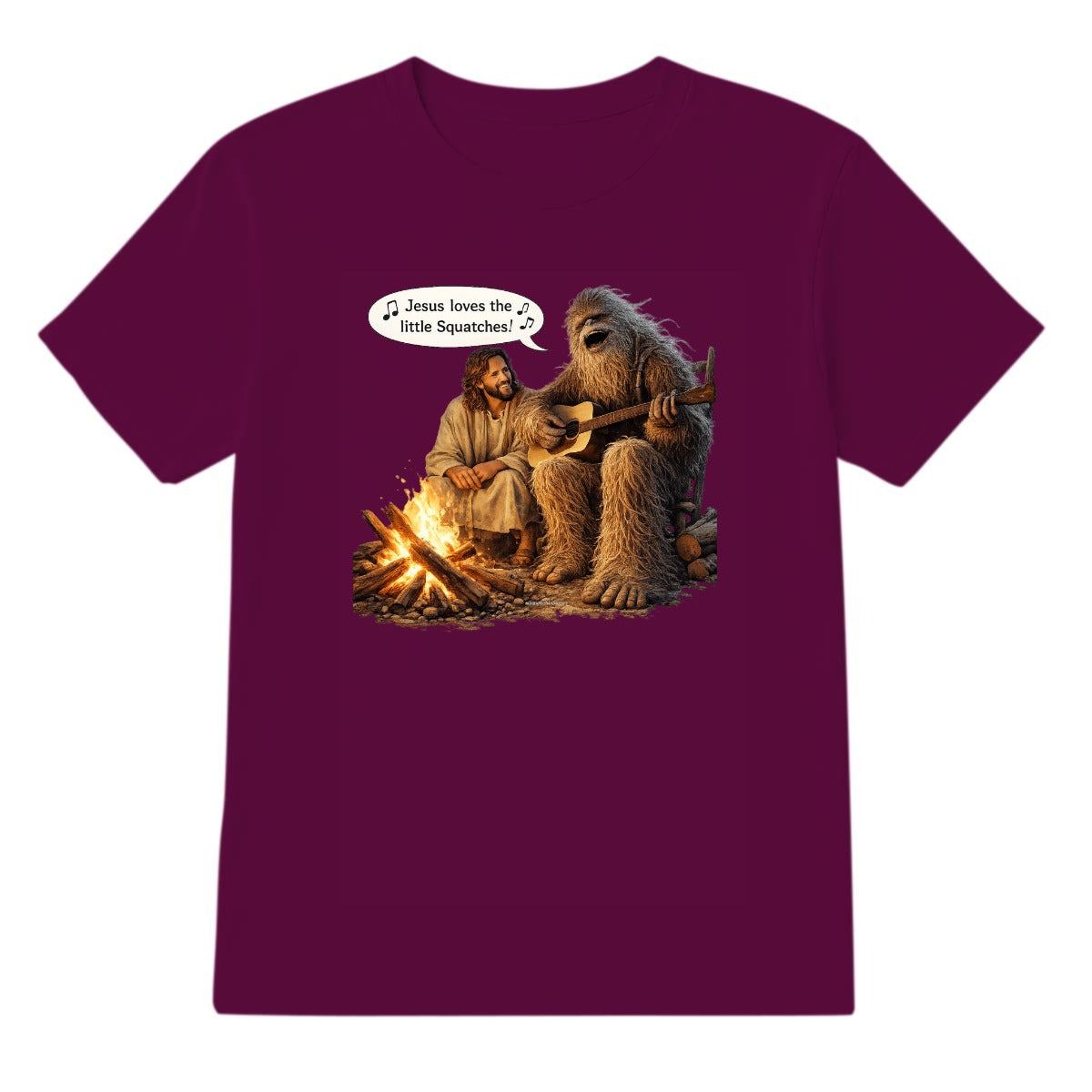 Bigfoot Sings To Jesus, Adult Gildan 5000 Cotton T Shirt
