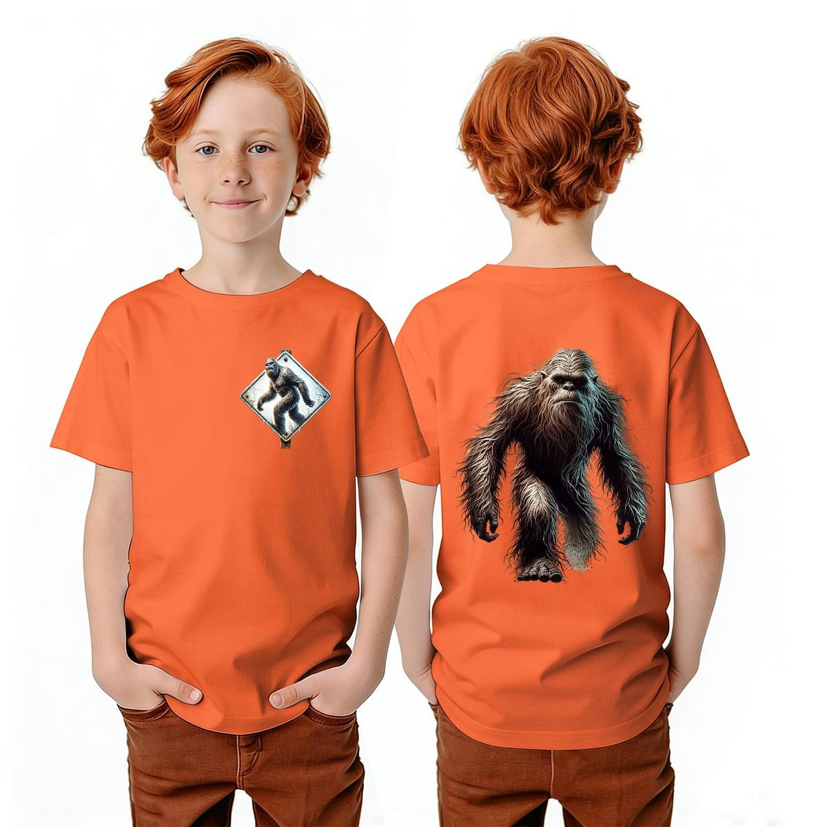 Bigfoot Sasquatch Designs, Kid’s Double Sided Gildan 5000B T Shirt