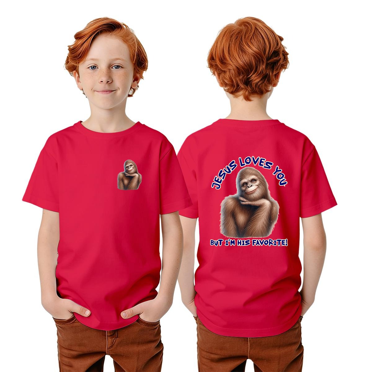 Bigfoot Sasquatch Designs, Kid’s Double Sided Gildan 5000B T Shirt