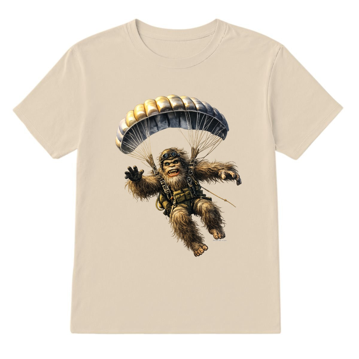 Bigfoot Sasquatch Paratrooper, Gildan 5000 T Shirt