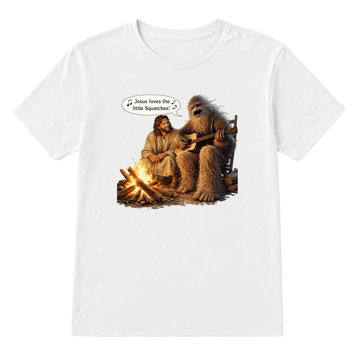 Bigfoot Sings To Jesus, Adult Gildan 5000 Cotton T Shirt