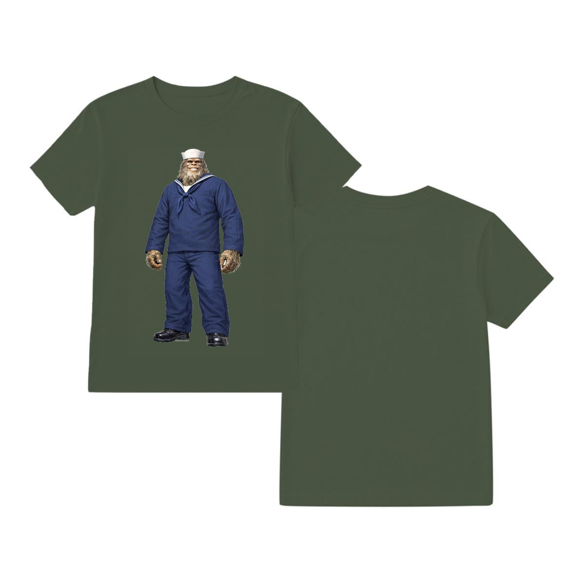 Bigfoot Sasquatch Navy ManGildan 5000  T-Shirt