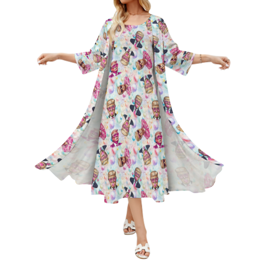 10 More Donald Trump Designs, Women’s Long Dress with Cardigan