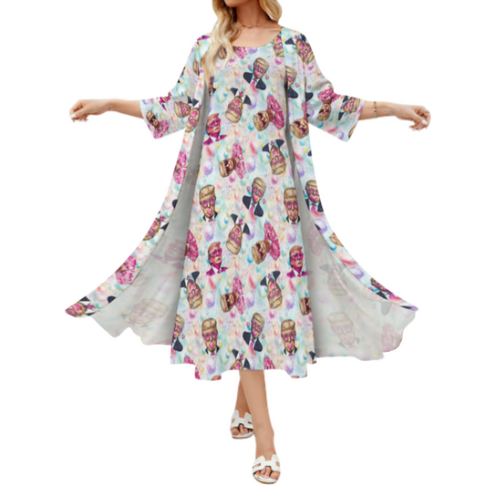 10 More Donald Trump Designs, Women’s Long Dress with Cardigan