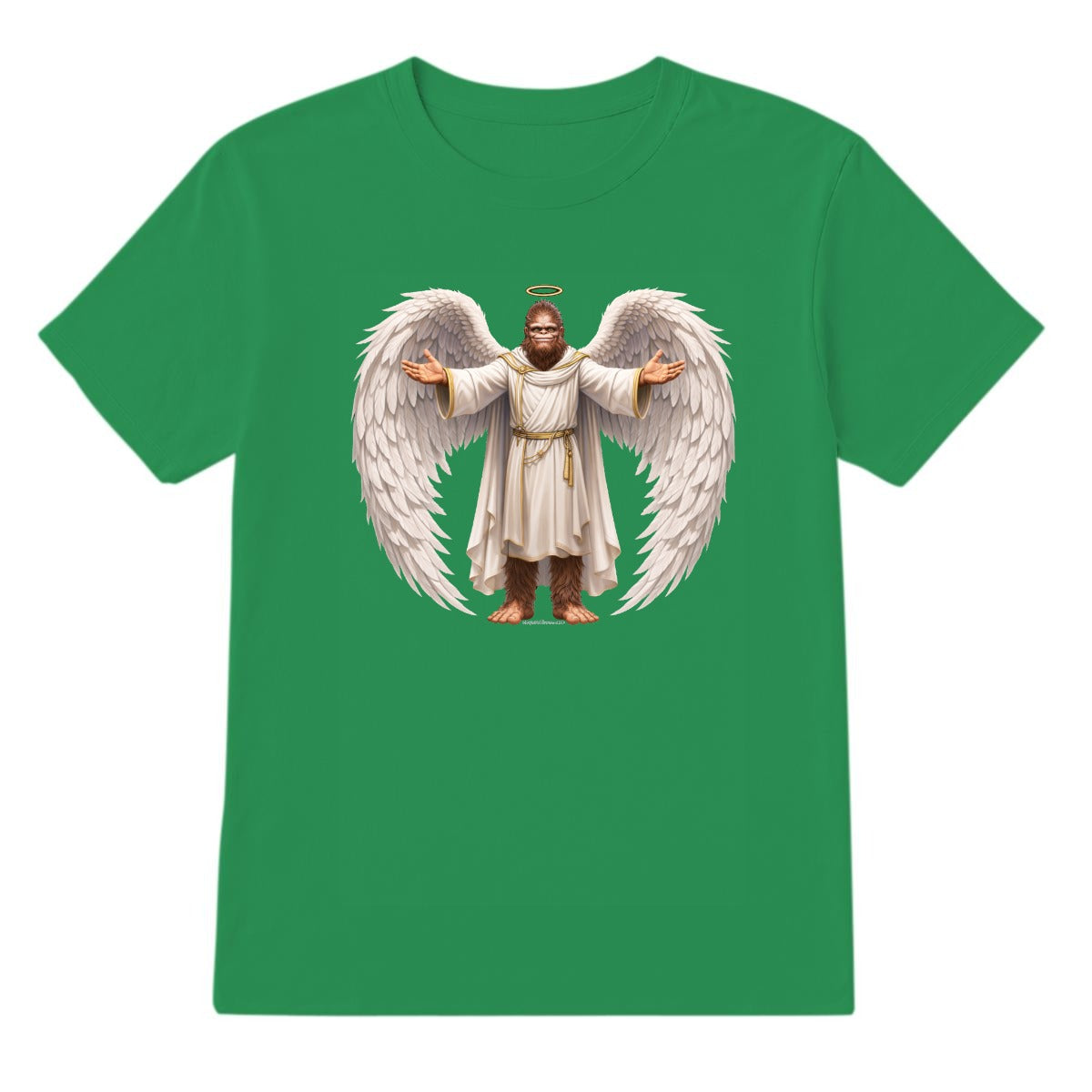 Bigfoot Angel, Sasquatch Angel, Adult Gildan 5000 Cotton T shirt