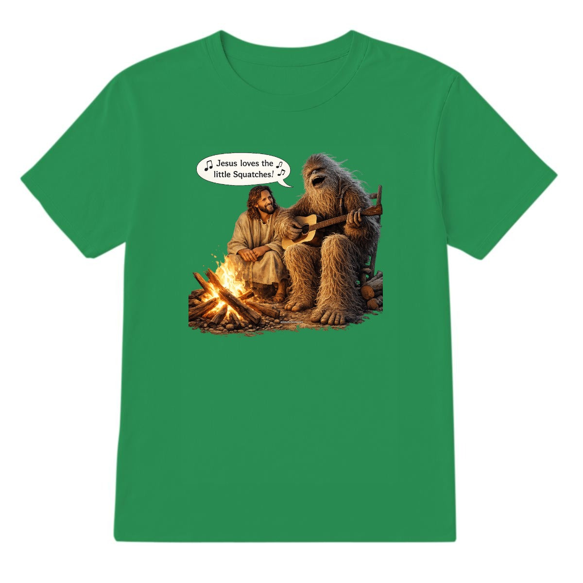 Bigfoot Sings To Jesus, Adult Gildan 5000 Cotton T Shirt