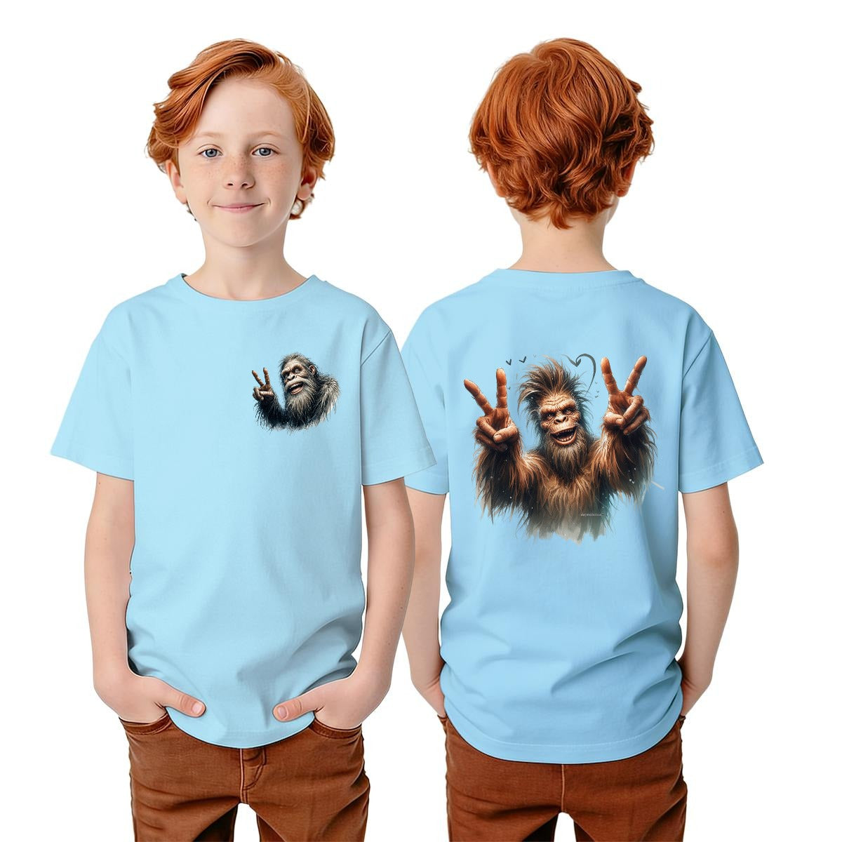 Bigfoot Sasquatch Designs, Kid’s Double Sided Gildan 5000B T Shirt