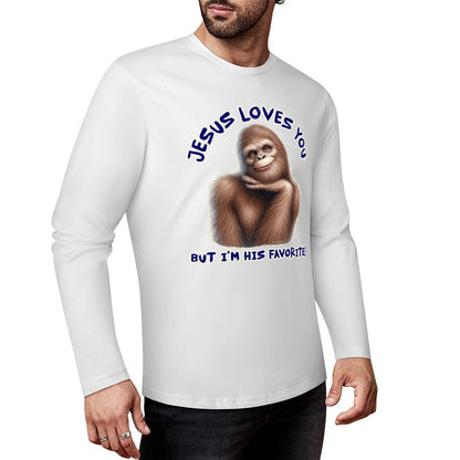 Bigfoot - Sasquatch "Jesus loves you..", Cotton Unisex Long Sleeve T-shirt