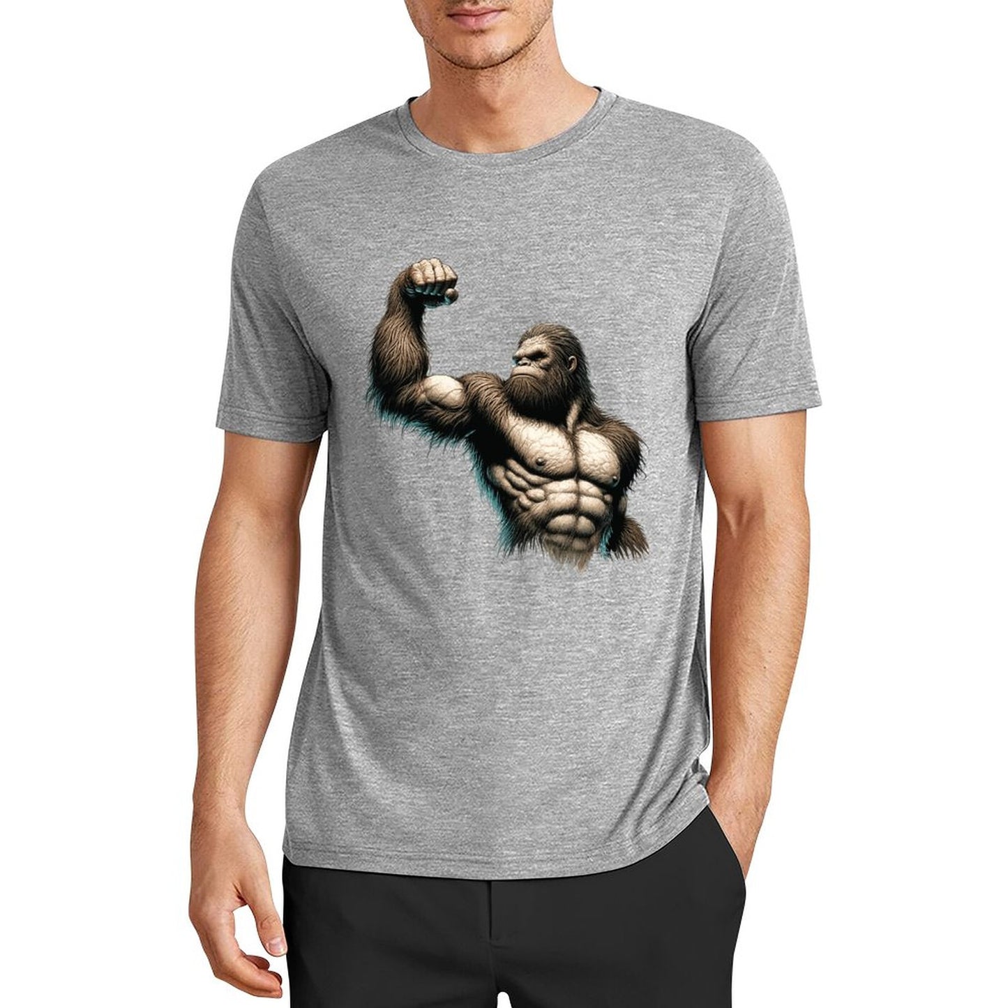Bigfoot - Sasquatch Muscle Short Sleeve Cotton T-Shirt