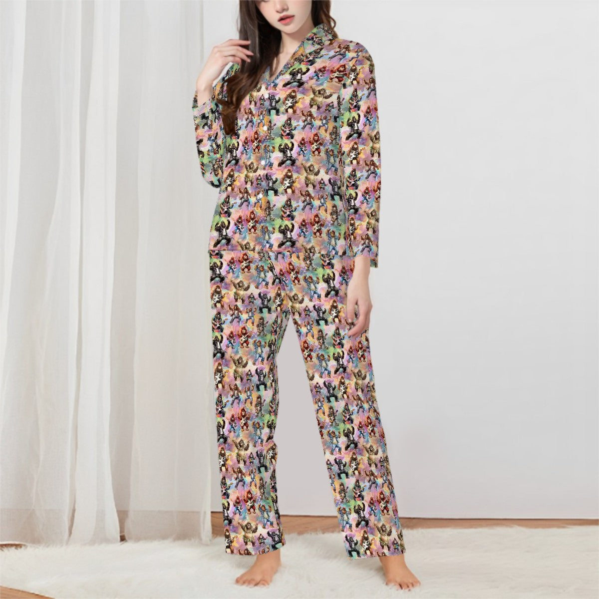 20 Bigfoot Sasquatch Designs, Women’s Long Sleeved Pajama Set