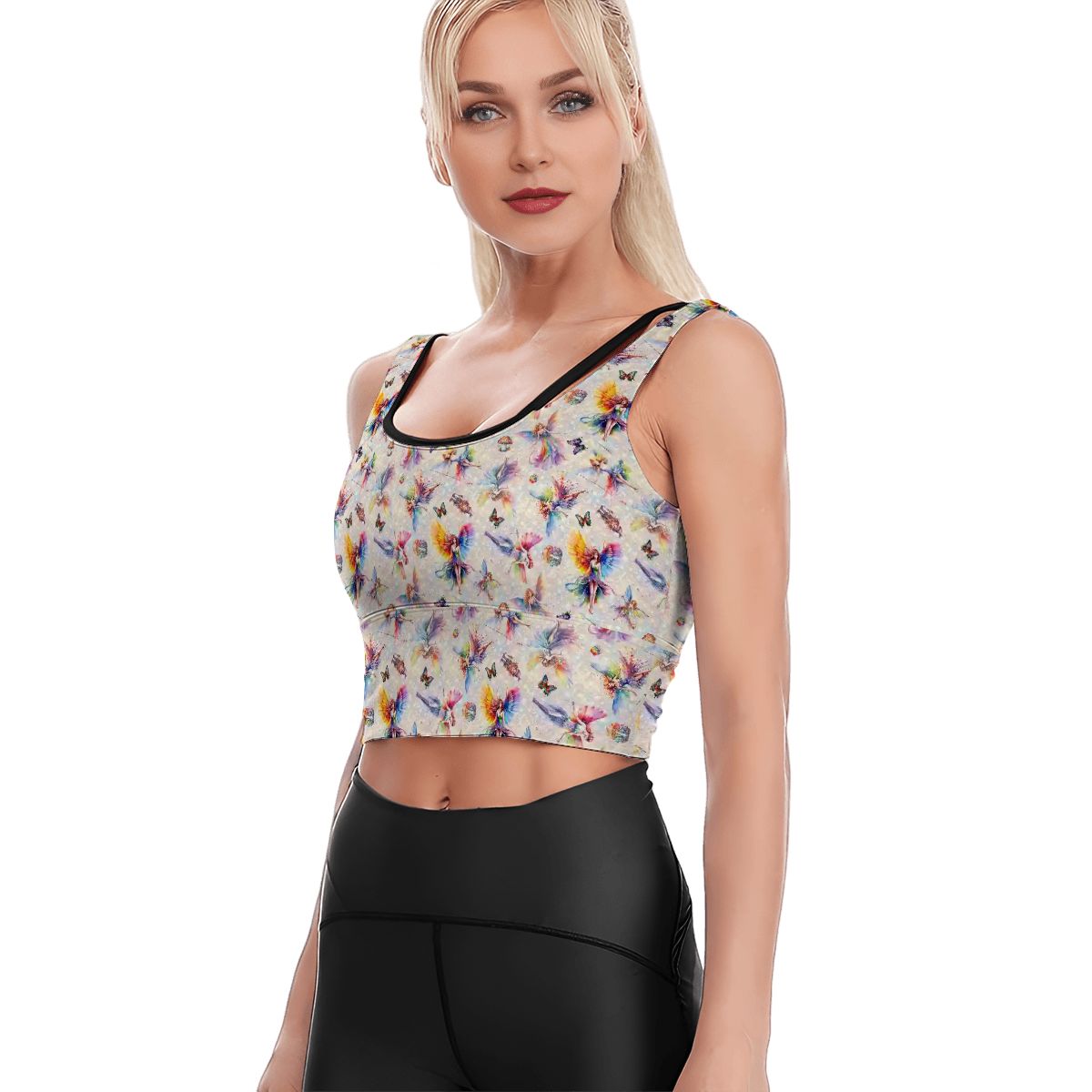 6 Fairy Designs, Women’s Strappy Sports Bra, Yoga Top