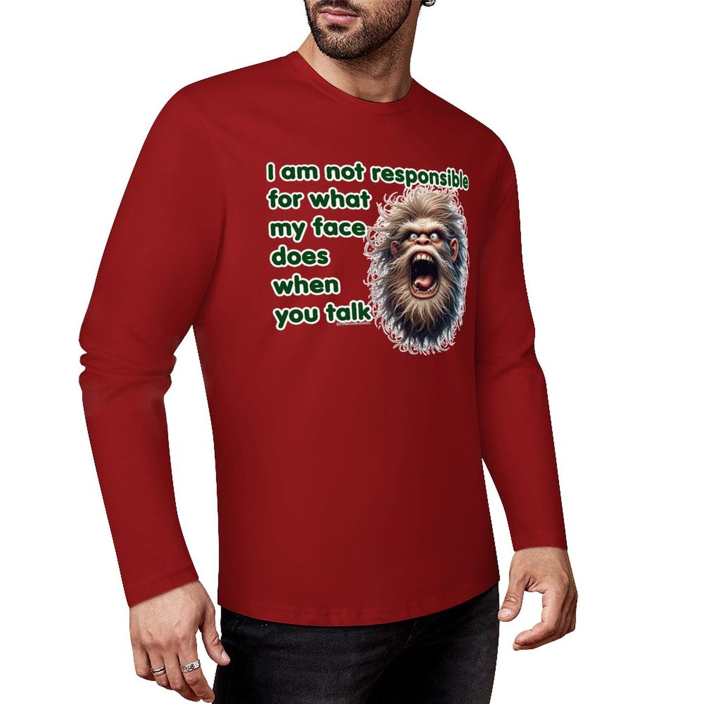 Bigfoot / Sasquatch "I am not responsible...", Cotton Unisex Long Sleeve T-shirt