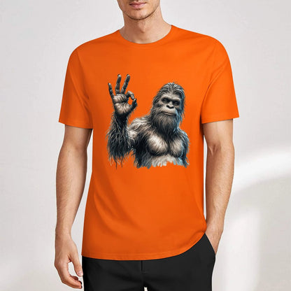 Bigfoot - Sasquatch "Ok" Short Sleeve Cotton T-Shirt