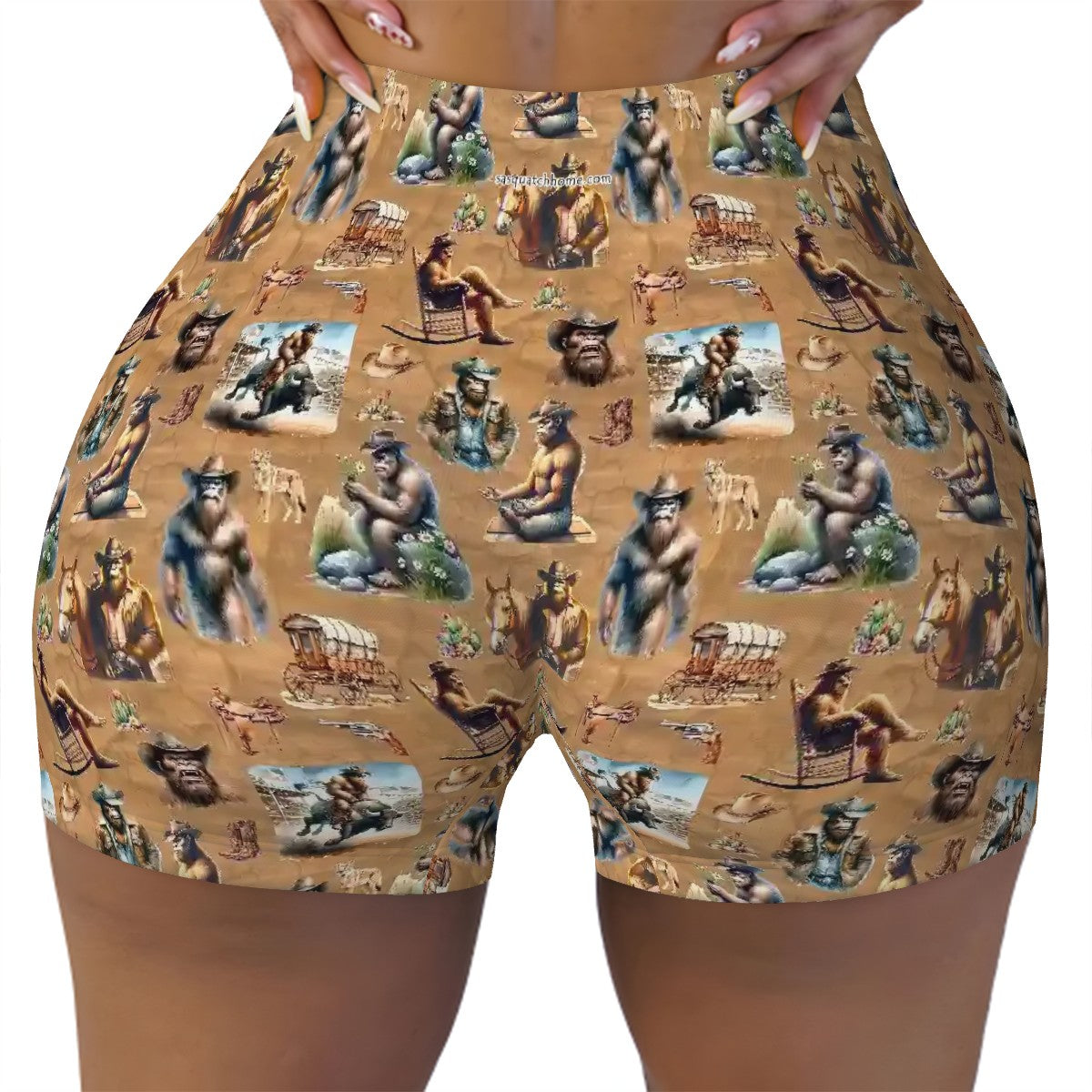Athletic Shorts Women's Short Yoga / Sports Shorts, Bigfoot, Sasquatch, Bigfoot shorts