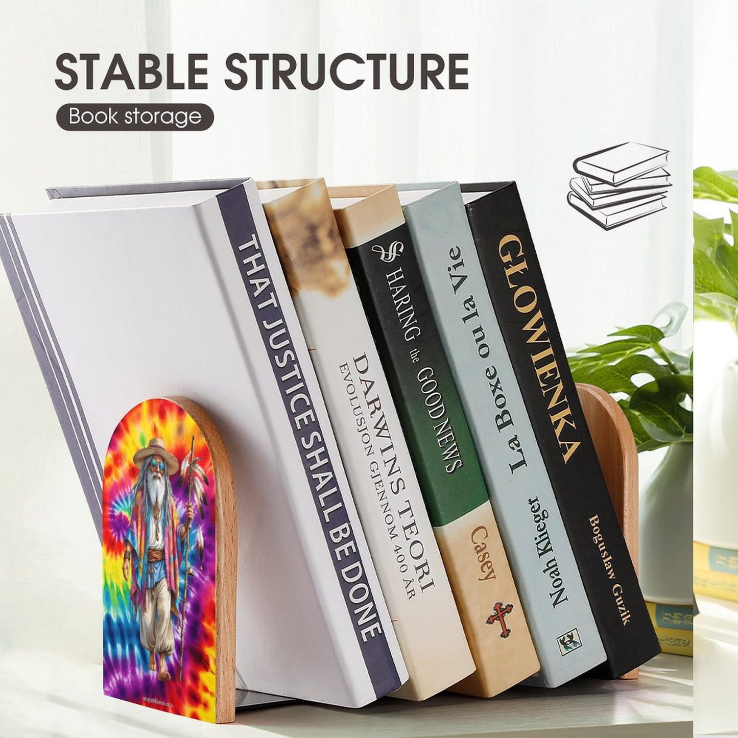 Hippie Dude, Wood Bookends