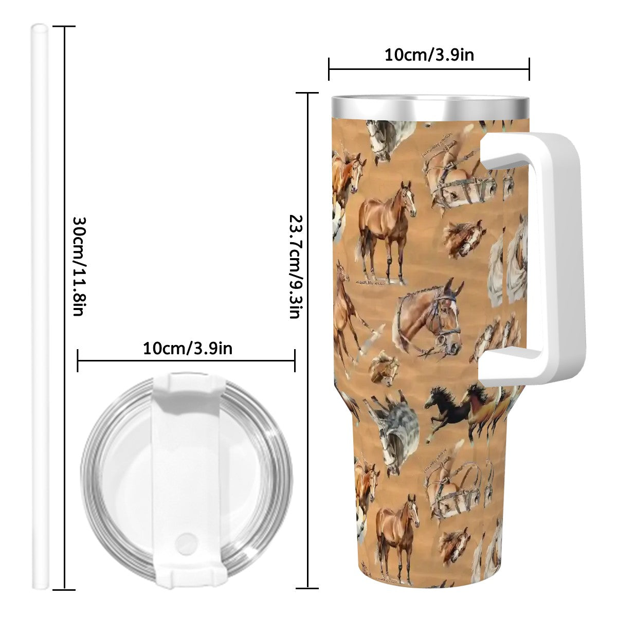 Animal (pet) Themed 40 oz Travel Coffee Mug with a Straw