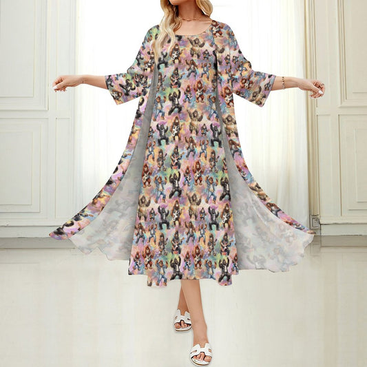 10 Bigfoot Designs, Women’s Long Dress with Cardigan