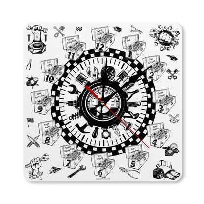 Auto Mechanic Square Wall Clock