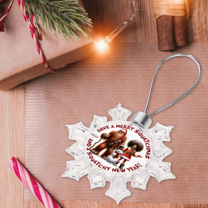 Bigfoot Sasquatch Christmas Snowflake Decorations "Have a Merry Squatchmas" 2